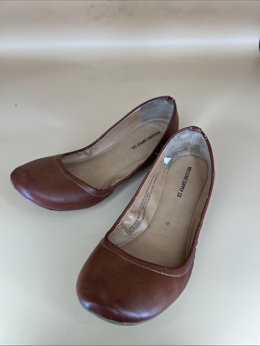 Mossimo Supply Co. Cognac Brown Leather Ballet Flats